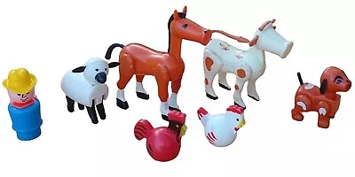 Buy Vintage Fisher Price Little People #915 PLAY FAMILY FARM ANIMALS 1968-19?? • 19.99£