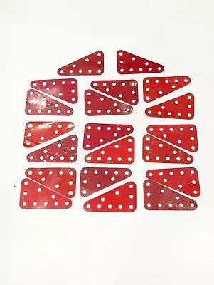 Buy 20 X Meccano 3 X 5 Hole Triangular Metal Plates Part 221 Mid Red Stamped MMIE • 4.49£