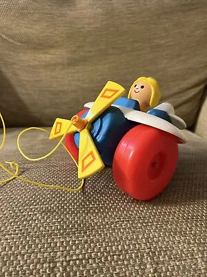 Buy Vintage Fisher Price 1980 Pull Along Plane Toy Retro 80s Airplane • 7.99£