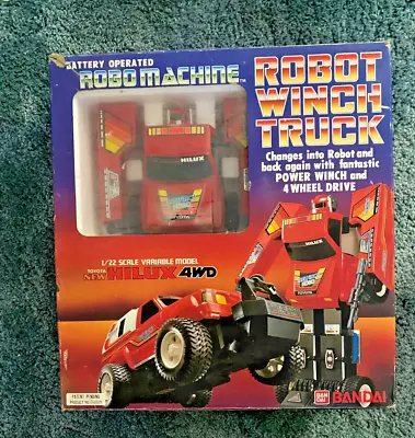Buy Robot Winch Truck Toyota Hilux 4WD Boxed Transformer Bandai Robo Machine 1984 • 40£