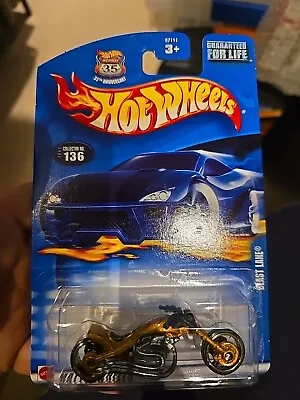 Buy 2003 Hot Wheels Collectors No.136 Gold Blast Lane Motorcycle MOSC New Sealed • 2.99£