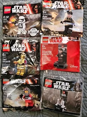 Buy 6 X Lego Star Wars Minifigure Polybags New Sealed C-3PO R3-M2 A-Wing DJ Etc • 39.95£