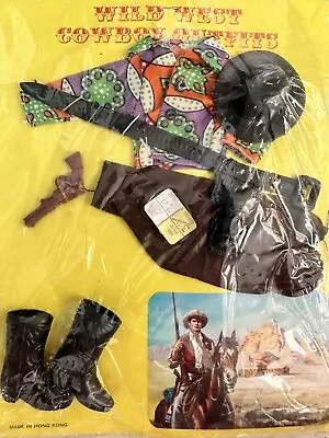 Buy Wild West Cowboy Outfit - Vintage Mego Clone Set Sealed Made Hong Kong • 19.99£