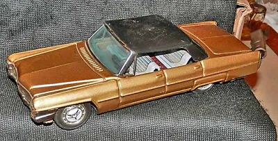 Buy Very Fine Working 1960s.Bandai Japan Gold Tin CADILLAC Friction Car • 27.63£