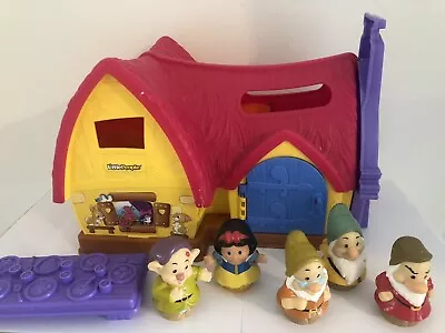 Buy Fisher Price Little People Snow White Cottage & Dwarfs Disney Playset With Sound • 18.99£