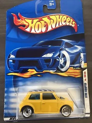 Buy Hot Wheels Mini Cooper  #090 First Editions 2000 30/36 Yellow Long Card New • 15£