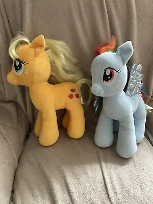 Buy 2x Build-A-Bear My Little Pony Plush Toys Rainbow Dash And Applejack 15” Tall • 14£