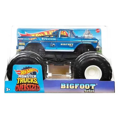 Buy Hot Wheels Monster Truck Oversized  Bigfoot 4x4x4 Firestone 1:24 Scale New • 16.99£