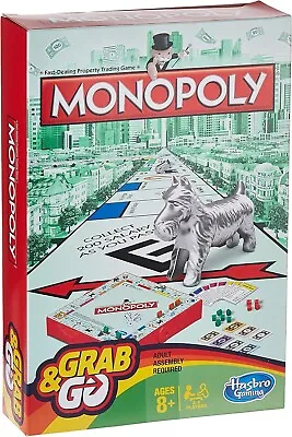 Buy New Monopoly Hasbro Gaming Grab Go Game Get Ready For Classic Monopoly Play I U • 7.99£
