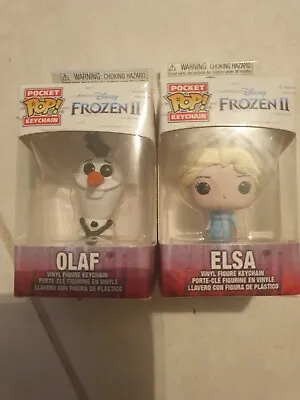 Buy Elsa &OLAF Frozen 2 Disney Pocket Pop Keychain Official Funko Pop Vinyl Keyring • 12£