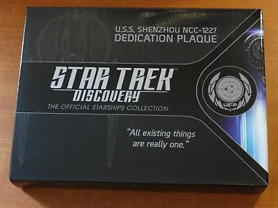 Buy U.S.S. SHENZHOU NCC-1227 Dedication Plaque 2018 Eaglemoss Star Trek Discovery TV • 24.99£