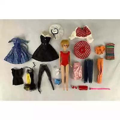 Buy Vintage 1960s Bubble Cut Barbie With Vintage Clothes Assortment • 330.75£