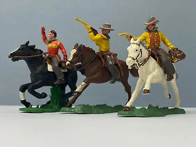 Buy Britains Heralds Swoppets 3 X Cowboys Mounted - 2 Are Bank Robbers? See Photos • 15.75£