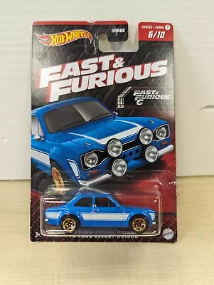 Buy Hot Wheels '70 Ford Escort RS1600 Blue Fast And Furious 6 Serie 1 Cosworth Rs Hw • 4.99£