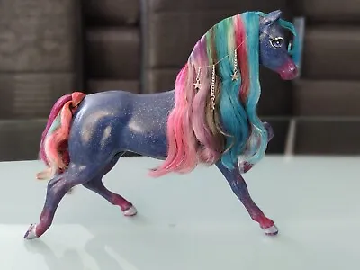 Buy Barbie Horse Horse OOAK Repaint Custom Unique Glitter Dark Blue Blue • 40.16£
