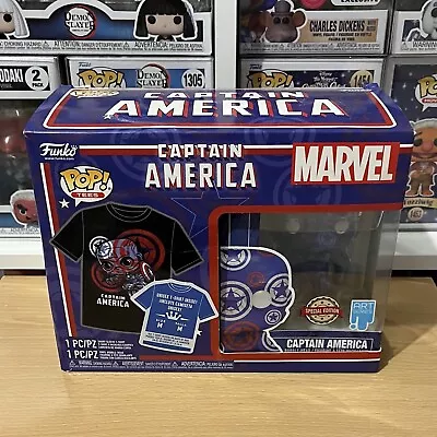 Buy FUNKO POP #36 Captain America Pop! And Tee Art Series Includes M T-Shirt SEALED • 21.99£