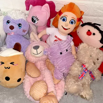 Buy Kids Girls Plush Soft Toy Bundle Bunny Backpack Ladybird My Little Pony Etc • 9.95£