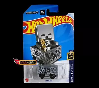 Buy Hot Wheels MINECART MINECRAFT 15 YEARS HW SCREEN TIME G CASE 2024 • 3.99£