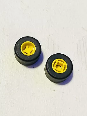 Buy LEGO - 30027 -  Wheel Rims & Small Smooth Slick Wide Tyres (30028) - Yellow X 2 • 1£