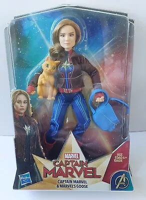 Buy Captain Marvel 11 Inch Boxed Figure With Marvel's Goose Cat - Hasbro - 2019 • 9.99£