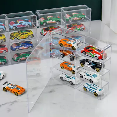 Buy 1:64 Acrylic Display Box For 8 Hot-Wheels Car Model Toy Cabinet Rack Dustproof • 11.27£