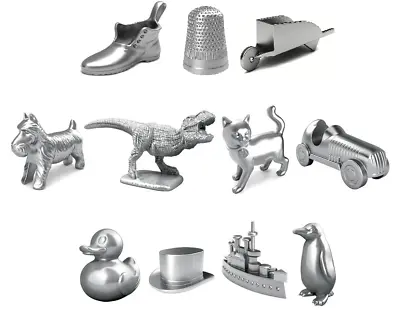 Buy Monopoly Game Tokens Pieces Penguin Dinosaur Duck Cat Ship Car Thimble Boot Dog • 9.95£