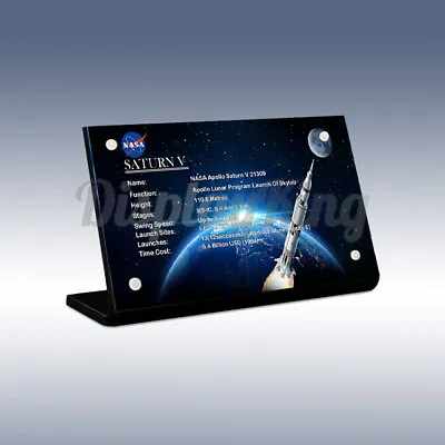 Buy Display King - Acrylic Display Plaque For Lego The Apollo Saturn V 21309 (NEW) • 17.06£