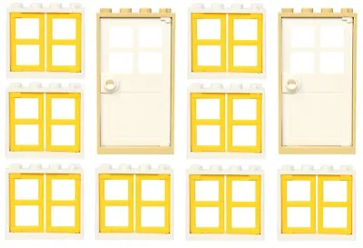 Buy LEGO Windows + Doors For House (pack Of 10) 1x4x3 SLIM Tan Yellow BRAND NEW  • 8.17£