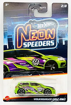 Buy Mattel Hot Wheels Neon Speeders 2/8 Volkswagen Golf Mk7 Green With Tampo, Moc! • 9£