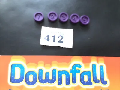 Buy Downfall Board Game MB Hasbro 2011 “PARTS “ Full Set Of 1-5 PURPLE Counters .412 • 3.95£