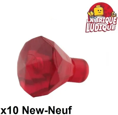 Buy LEGO 10x Rock Crystal Jewel Diamond Red Trans Red 30153 New • 2.83£