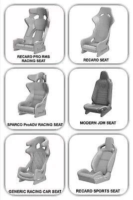 Buy 1:64 3d Resin Printed Racing Seats For Hot Wheels Custom X4 Seats • 3.99£