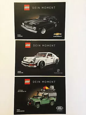 Buy 3 LEGO Postcards 'Your Moment' Chevrolet - Land Rover - Porsche NEW • 5.15£