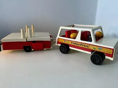 Buy Vintage Fisher Price Play Family Car And Pop Up Camper #992 • 18.99£