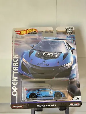 Buy Hot Wheels Premium Car Culture Open Track Acura NSX GT3 Blue W/ Real Riders P50 • 17.42£