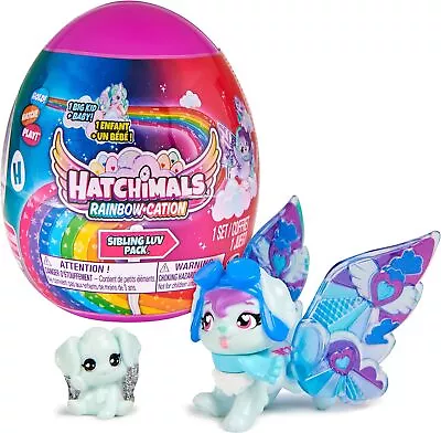 Buy HATCHIMALS CollEGGtibles, Rainbow-cation Sibling Luv Pack With 1 Big Kid • 14.09£