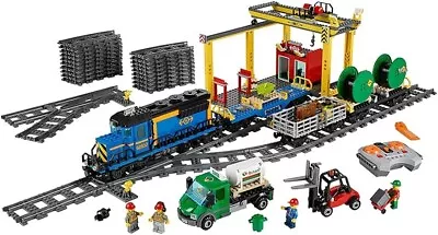Buy LEGO CITY Blue Cargo Train 60052 Plus Train Station 60050. Excellent Condition • 34£