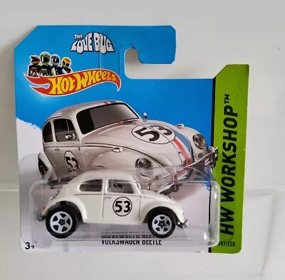 Buy Volkswagen VW Beetle 'The Love Bug' (Herbie) WORKSHOP Hot Wheels 1:64 Short Card • 19.99£