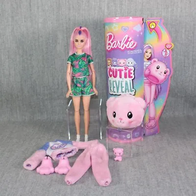 Buy BARBIE MATTEL Cutie Reveal Doll Cozy Cute Tees Pink Teddy Bear Costume & Extras • 20.45£