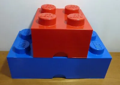 Buy Lego - 1x Blue 8 Stud & 1x Red 4 Stud Storage Bricks - Strong & Stackable     L2 • 25£