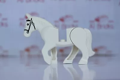 Buy White LEGO Horse With Black Stirrups - VINTAGE - RARE- Moveable Black Legs  • 4.45£