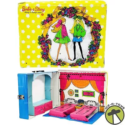 Buy Barbie & Stacey Sleep 'N Keep Doll Case Fold-Out Bedroom 1969 Mattel 5151 USED • 42.48£