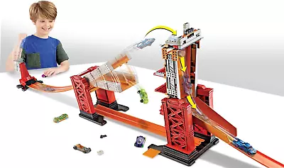 Buy Hot Wheels Track Builder Stunt Bridge Kit Motorized Car Racing Mattel • 45£