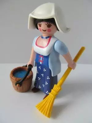 Buy Playmobil Castle/palace/dollshouse: Cleaning Lady/maid With Bucket & Broom  NEW • 6.79£