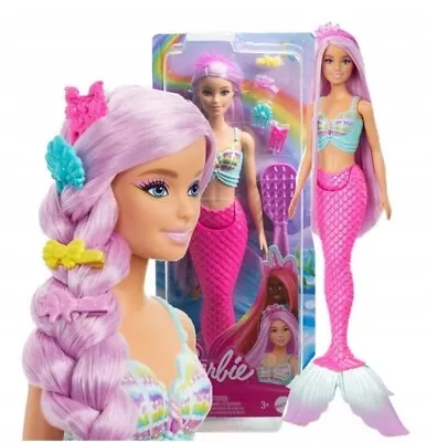 Buy BARBIE MERMAID DOLL With Long Pink Hair To Comb HRR00 • 48.39£