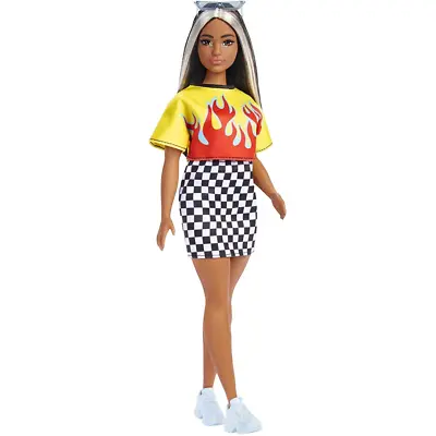 Buy Barbie Fashionistas Doll 179 Curvy Long Highlighted Hair & Flame Crop Top Mattel • 12.99£