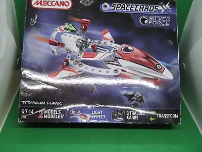 Buy Meccano Space Chaos  Silver Force-Titanium Hawk 2 Models In 1 Set 5105 Complete • 9.99£
