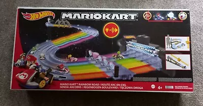 Buy Hot Wheels Mario Kart Rainbow Road Playset W/ Vehicles Inc. King Boo And Mario • 159.99£