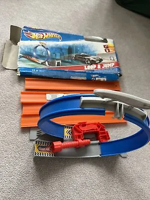 Buy Hot Wheels Loop And Jump Track Set 4 Track Pieces And 1 Car Gravity Powered • 8.99£