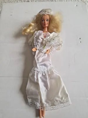 Buy Vitnage 1980s Mattel Barbie Doll Wedding Dress Outfit • 4.99£